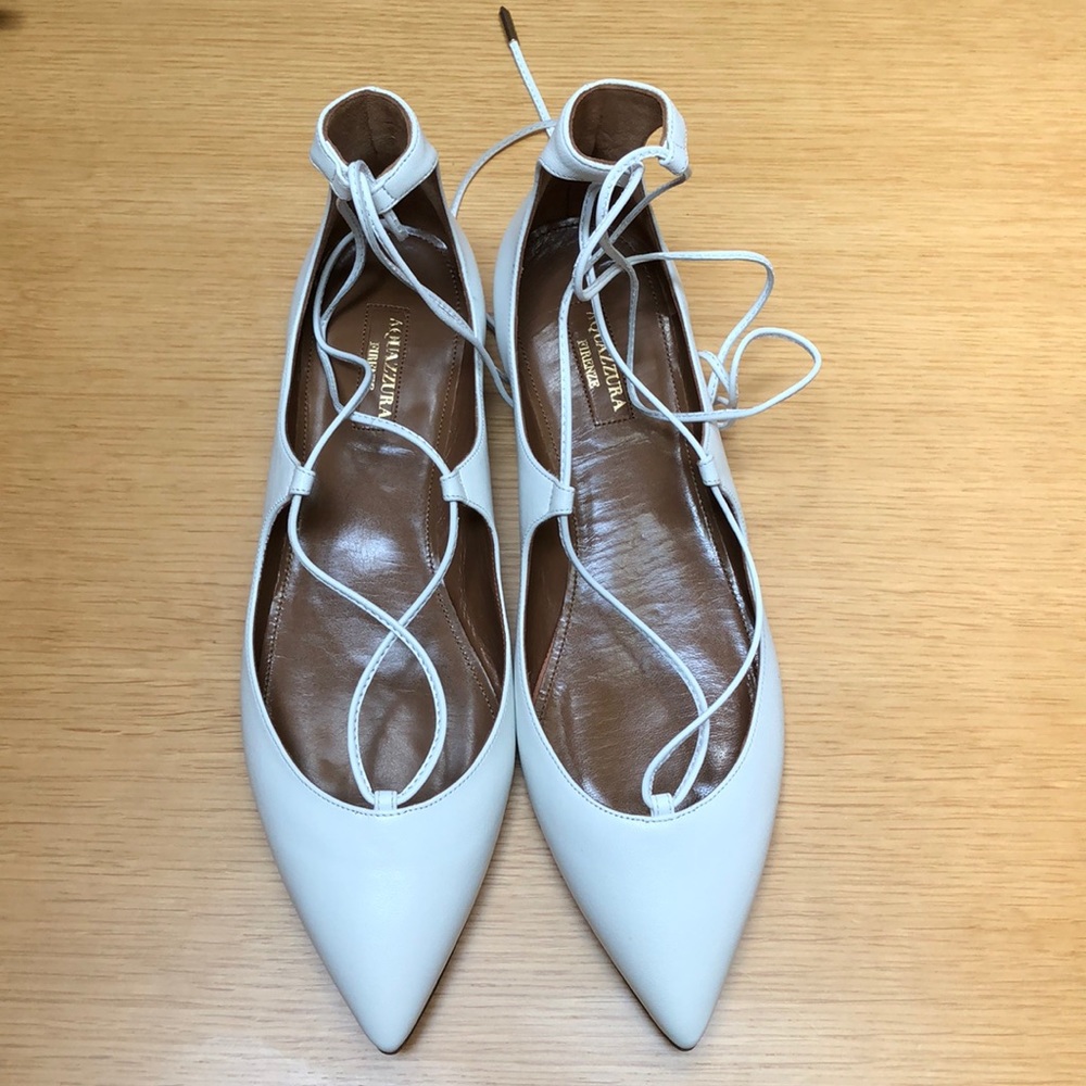 brand new with box aquazzura christy flats 38